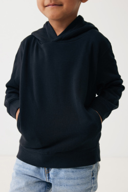 Logo trade corporate gift photo of: Iqoniq Yengo kids recycled cotton hoodie with sidepockets