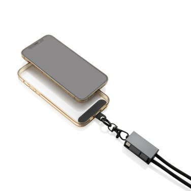 Logo trade promotional merchandise photo of: Terra RCS recycled PET phone cord with dual charge cable