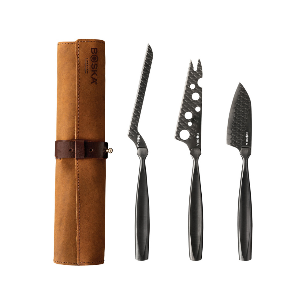 Logo trade promotional items picture of: BOSKA Cheese Knife Set Monaco+ Black