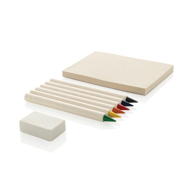 Logotrade promotional merchandise picture of: Micki GRS infinity 6pc coloring pencil set with notepad