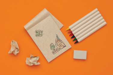 Logo trade promotional items picture of: Micki GRS infinity 6pc coloring pencil set with notepad