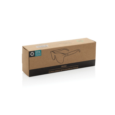 Logo trade promotional merchandise photo of: Prism RCS recycled plastic sunglasses with bamboo frame