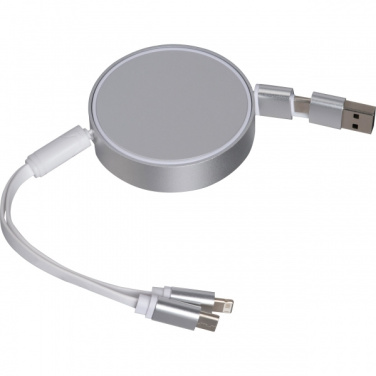 Logo trade promotional merchandise picture of: Charging cable made from recycled aluminum Ostend