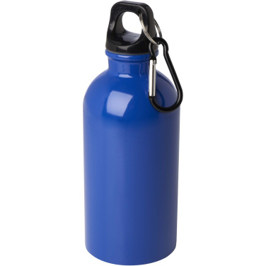 Logotrade promotional items photo of: Oregon 400 ml RCS certified single wall stainless steel water bottle with carabiner