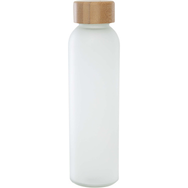 Logotrade promotional products photo of: Lume 500 ml matte soda lime glass bottle with bamboo lid