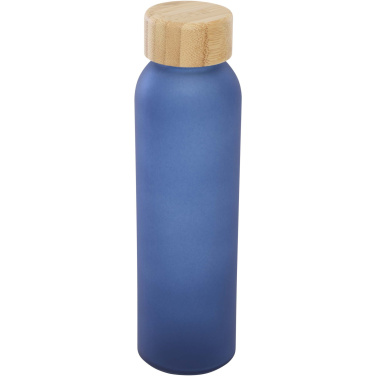 Logotrade promotional items photo of: Lume 500 ml matte soda lime glass bottle with bamboo lid