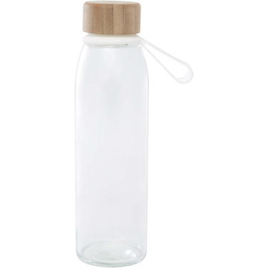 Logotrade promotional merchandise photo of: Porto 500 ml glass water bottle with silicone handle and bamboo lid