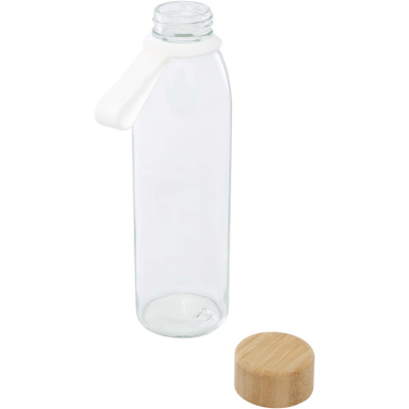 Logotrade promotional merchandise photo of: Porto 500 ml glass water bottle with silicone handle and bamboo lid