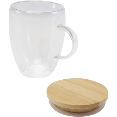 Logotrade promotional product image of: Leona 350 ml glass cup with bamboo lid