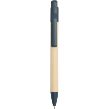Logo trade promotional giveaway photo of: Liliana sugarcane paper ballpoint pen (blue ink)
