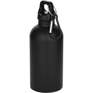 Logo trade business gift photo of: Oregon 400 ml matte RCS recycled single wall stainless steel water bottle with carabiner