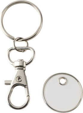 Logo trade promotional gifts image of: Rory keyring with trolley coin