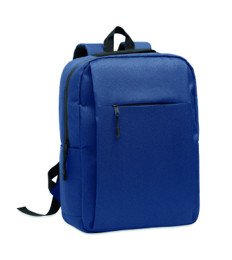 Logo trade business gift photo of: Slim 15 inch laptop backpack made of 600D RPET polyester with a 210D lining and customizable printing