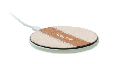 Logotrade promotional item picture of: Cork wireless charger 15W