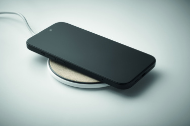 Logo trade business gifts image of: Cork wireless charger 15W
