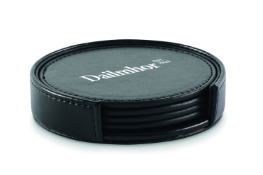 Logo trade promotional gift photo of: Set of 4 PU coasters