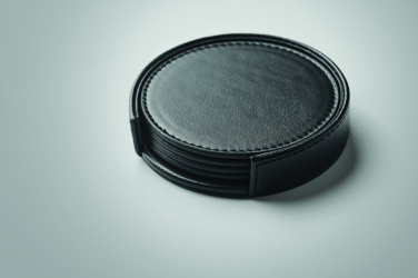 Logo trade promotional items picture of: Set of 4 PU coasters
