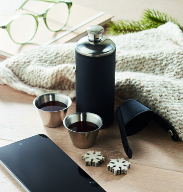 Logotrade business gift image of: Hip flask with shot cups