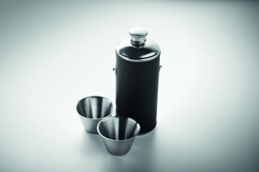 Logo trade promotional giveaways picture of: Hip flask with shot cups