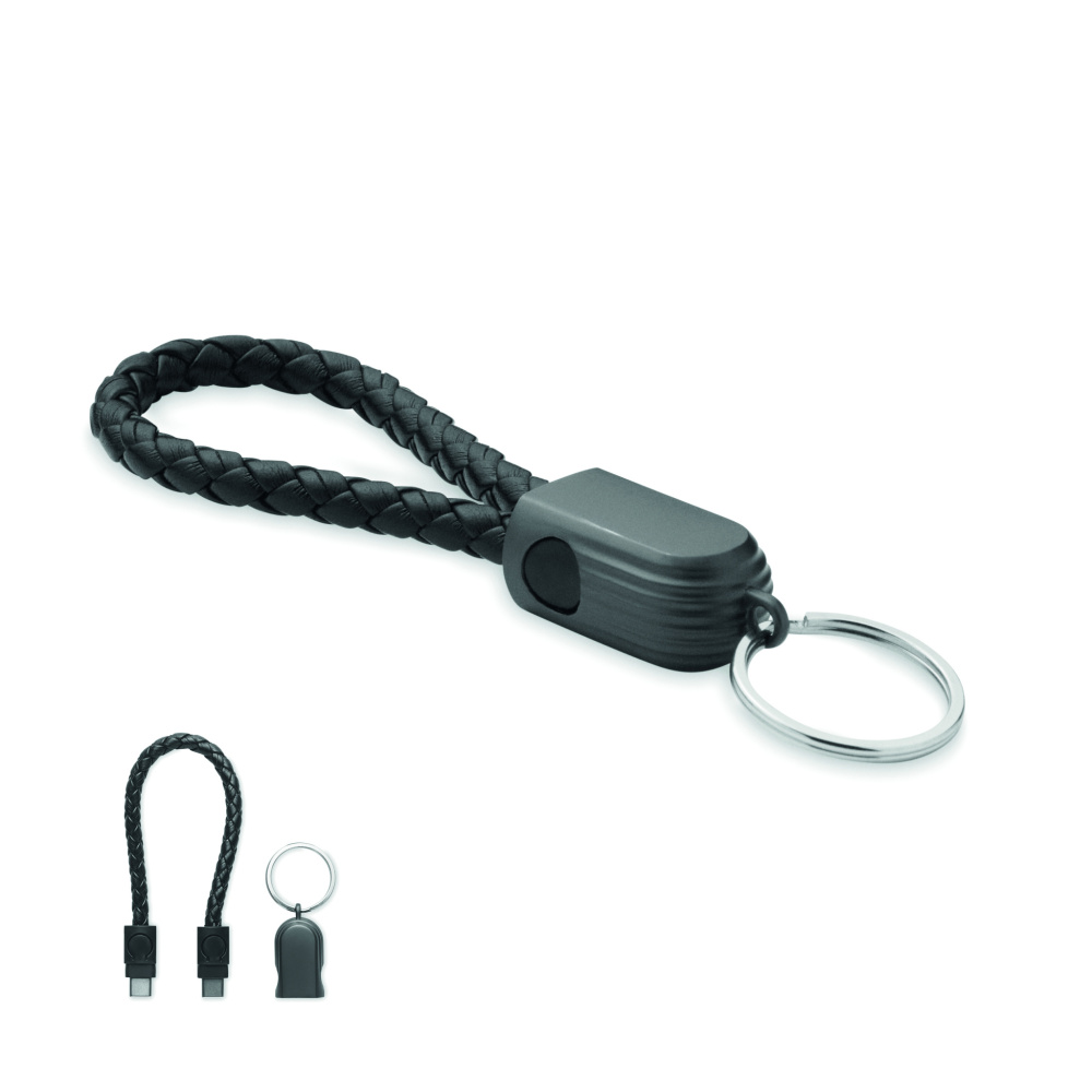 Logo trade corporate gifts picture of: Key ring loop cable type-C