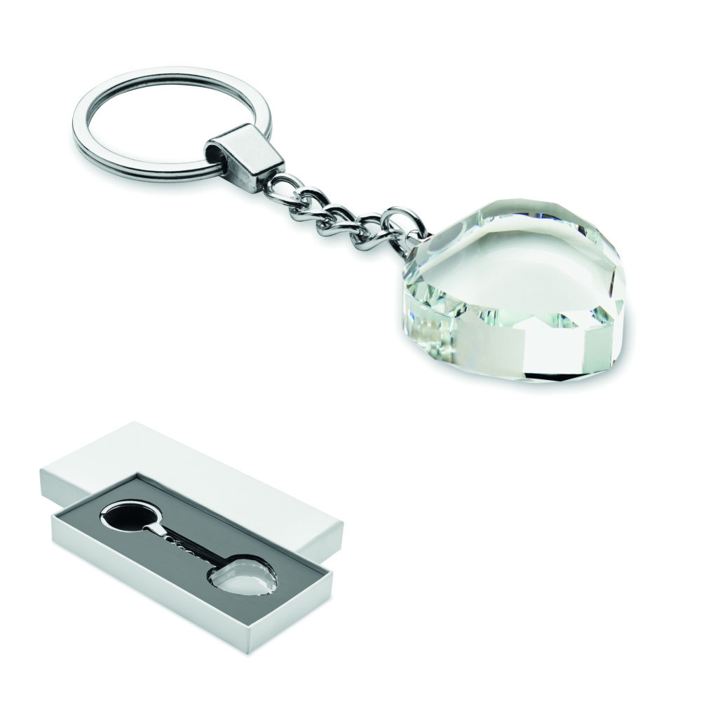 Logotrade promotional products photo of: Glass heart award key ring