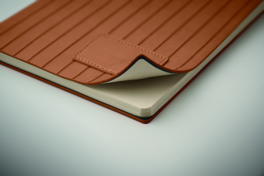 Logo trade promotional giveaway photo of: A5 notebook in smokey PU