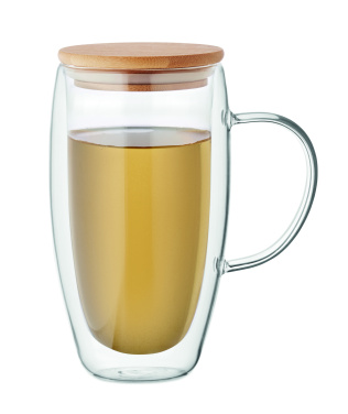 Logo trade promotional giveaways picture of: Double wall glass mug 450ml