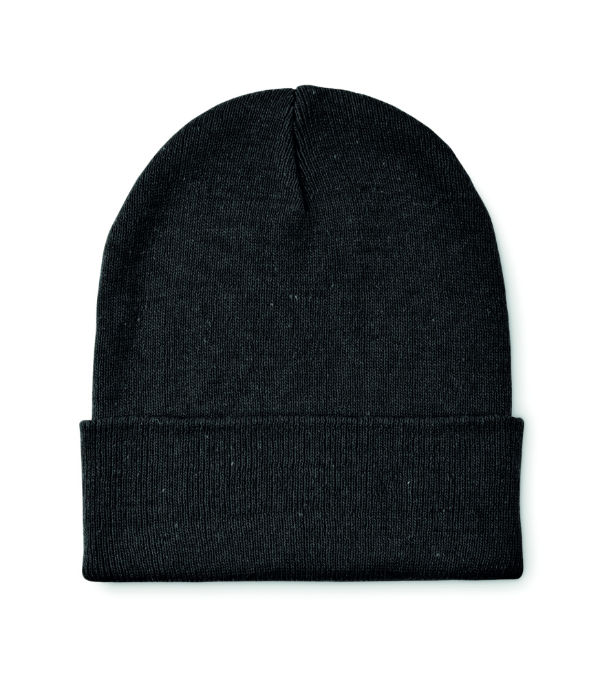 Logo trade promotional giveaways image of: Knitted beanie with cuff
