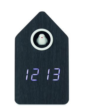 Logo trade advertising products picture of: MDF cuckoo alarm clock