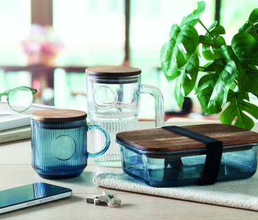 Logotrade promotional giveaway picture of: Ribbed glass mug 300ml