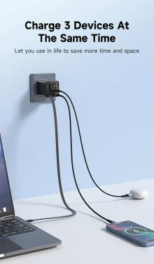 Logo trade promotional items picture of: Urban Vitamin Mendocino 65W GaN charger retractable cable