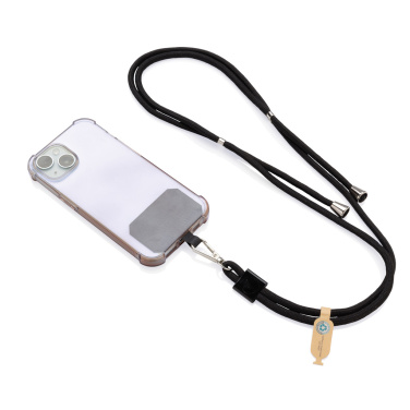 Logo trade business gift photo of: CarryLoop RCS recycled PET adjustable phone holder lanyard