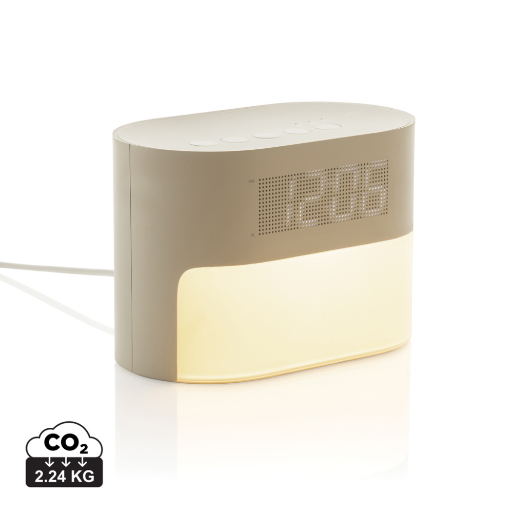 Logo trade promotional items image of: LumaRise RCS reycled plastic white noise alarm clock