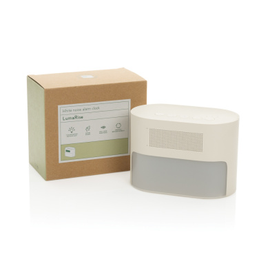 Logo trade corporate gifts image of: LumaRise RCS reycled plastic white noise alarm clock