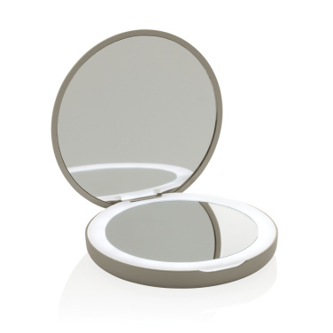 Logo trade promotional merchandise picture of: Lumora RCS recycled plastic LED re-chargeable make-up mirror