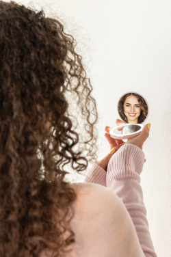 Logo trade corporate gift photo of: Lumora RCS recycled plastic LED re-chargeable make-up mirror