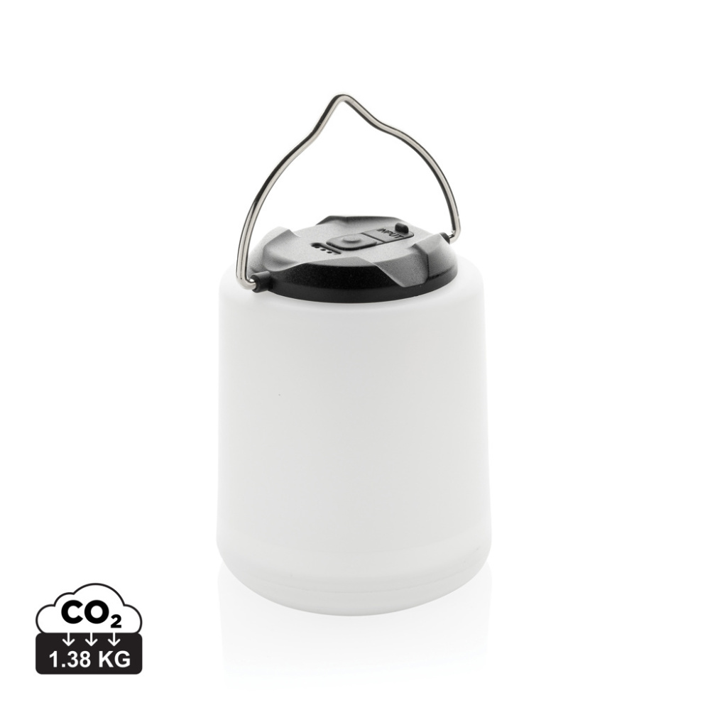 Logotrade promotional item image of: Limio RCS recycled plastic portable re-chargeable table lamp