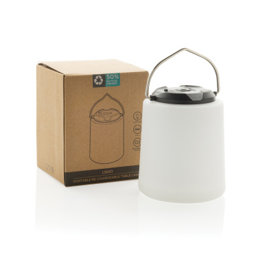 Logo trade promotional items picture of: Limio RCS recycled plastic portable re-chargeable table lamp