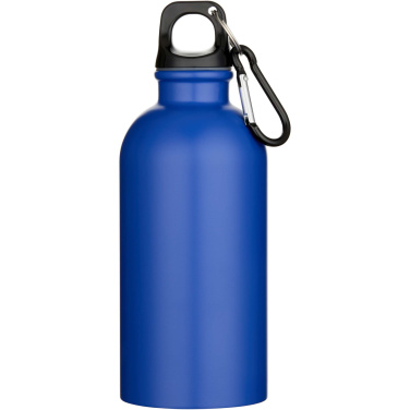 Logo trade promotional gifts image of: Oregon 400 ml matte RCS recycled single wall stainless steel water bottle with carabiner