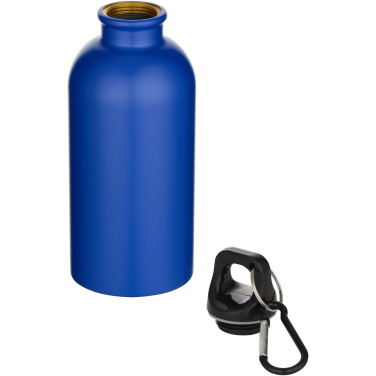 Logo trade promotional giveaway photo of: Oregon 400 ml matte RCS recycled single wall stainless steel water bottle with carabiner