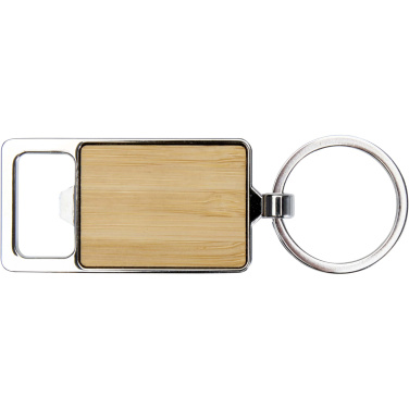 Logo trade advertising product photo of: Snapper bamboo keychain with bottle opener