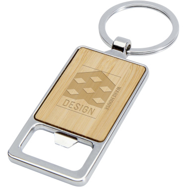Logo trade promotional products image of: Snapper bamboo keychain with bottle opener