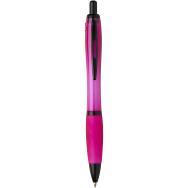 Logotrade promotional product image of: Nash recycled plastic ballpoint pen with black trims (black ink)