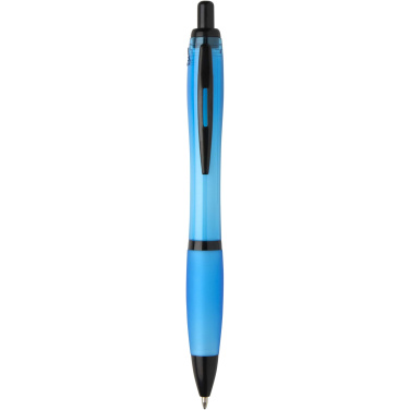 Logotrade promotional products photo of: Nash recycled plastic ballpoint pen with black trims (black ink)