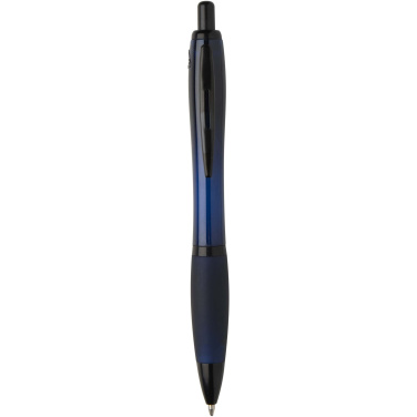 Logotrade promotional gift image of: Nash recycled plastic ballpoint pen with black trims (black ink)