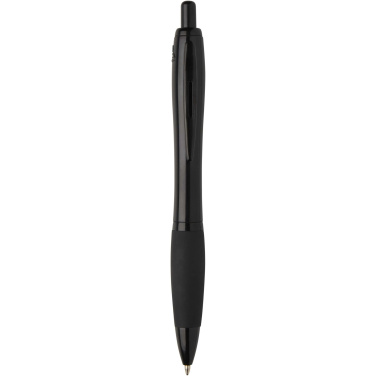Logo trade promotional merchandise picture of: Nash recycled plastic ballpoint pen with black trims (black ink)