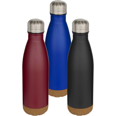 Logotrade promotional merchandise photo of: Cove 500 ml double wall vacuum insulated stainless steel water bottle with cork details