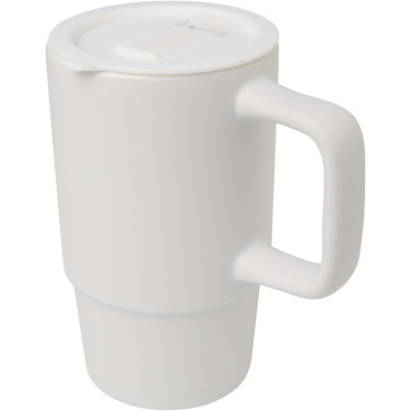 Logotrade corporate gift image of: Carter 450 ml ceramic mug with plastic lid