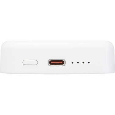 Logo trade promotional merchandise image of: Acrab 10.000 mAh 15W magnetic wireless power bank with 20W PD - made from recycled plastic
