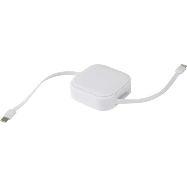 Logo trade promotional merchandise image of: Gloas 5-in-1 recycled retractable data sync and 100W fast charge cable with smartphone tool kit